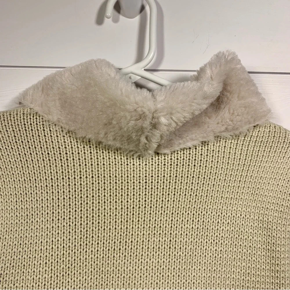 Chelsea & Theodore‎ Sweater Cardigan Jacket Faux Suede Fur Sz S Coastal Cowgirl